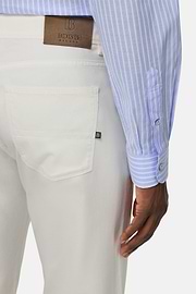 Jeans In Cotone Tencel Elasticizzato, Bianco, hi-res