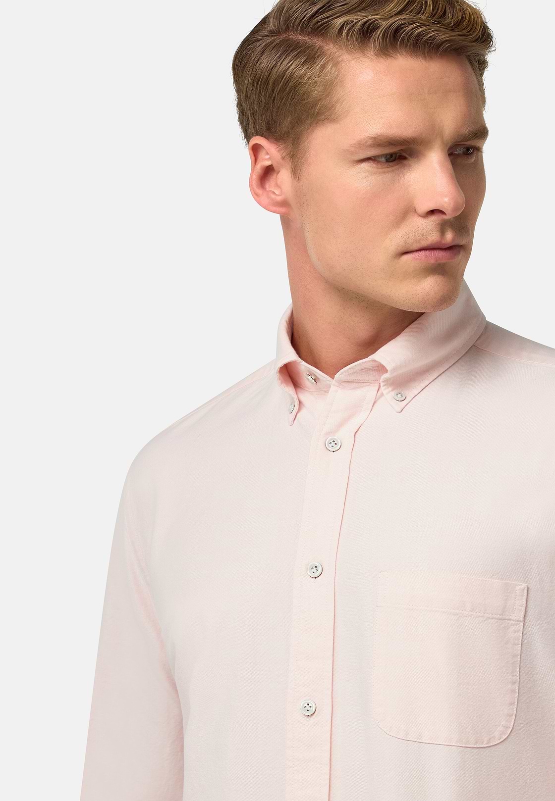 Camisa Oxford de algodón corte regular, Rosado, hi-res