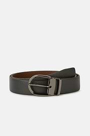 Reversible Tumbled Leather Belt, Grey, hi-res