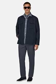 Link Shacket in Pure Linen, Navy blue, thumb, 2