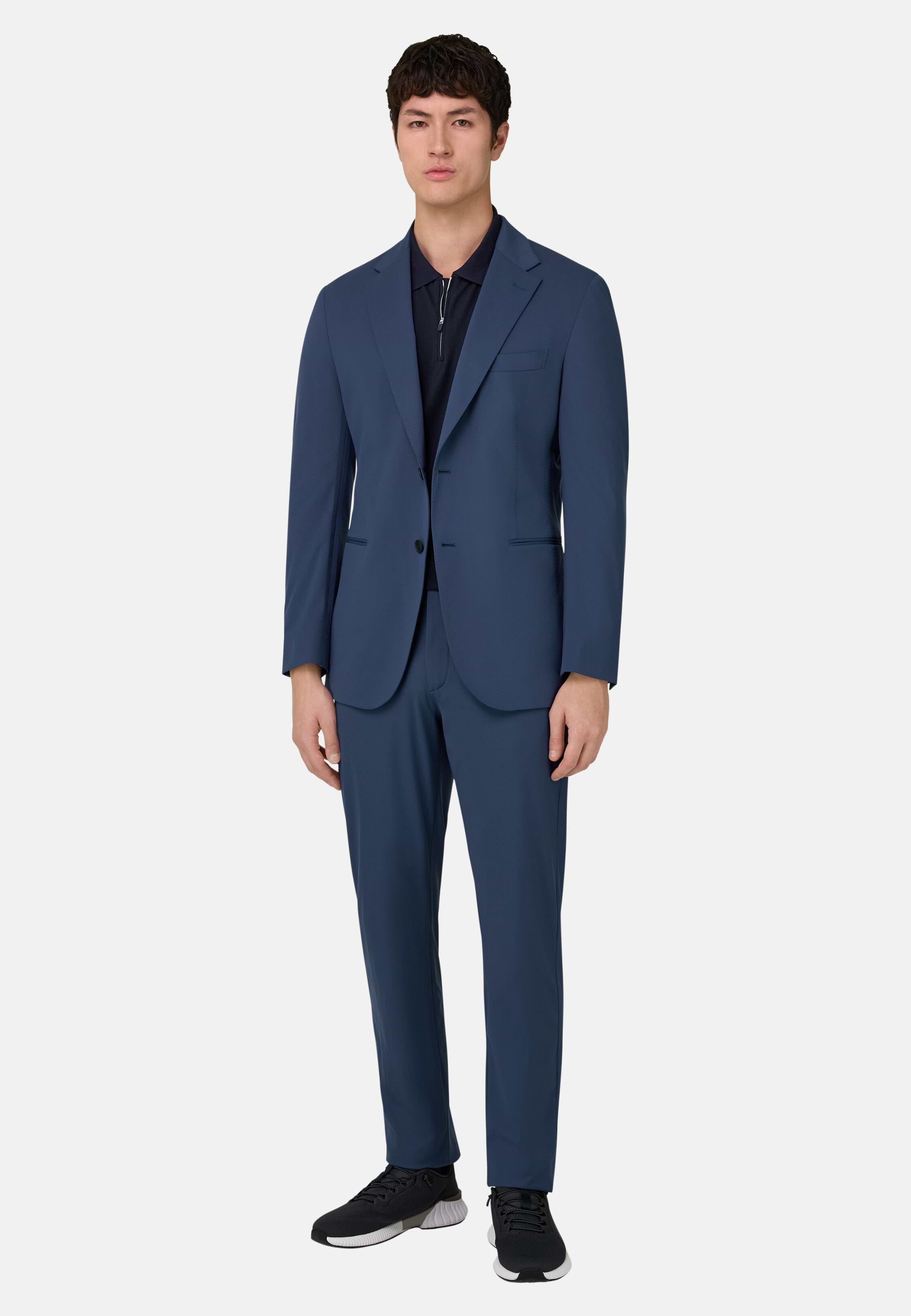 Men's B-Tech Stretch Nylon Jacket, Air-blue | Boggi Milano