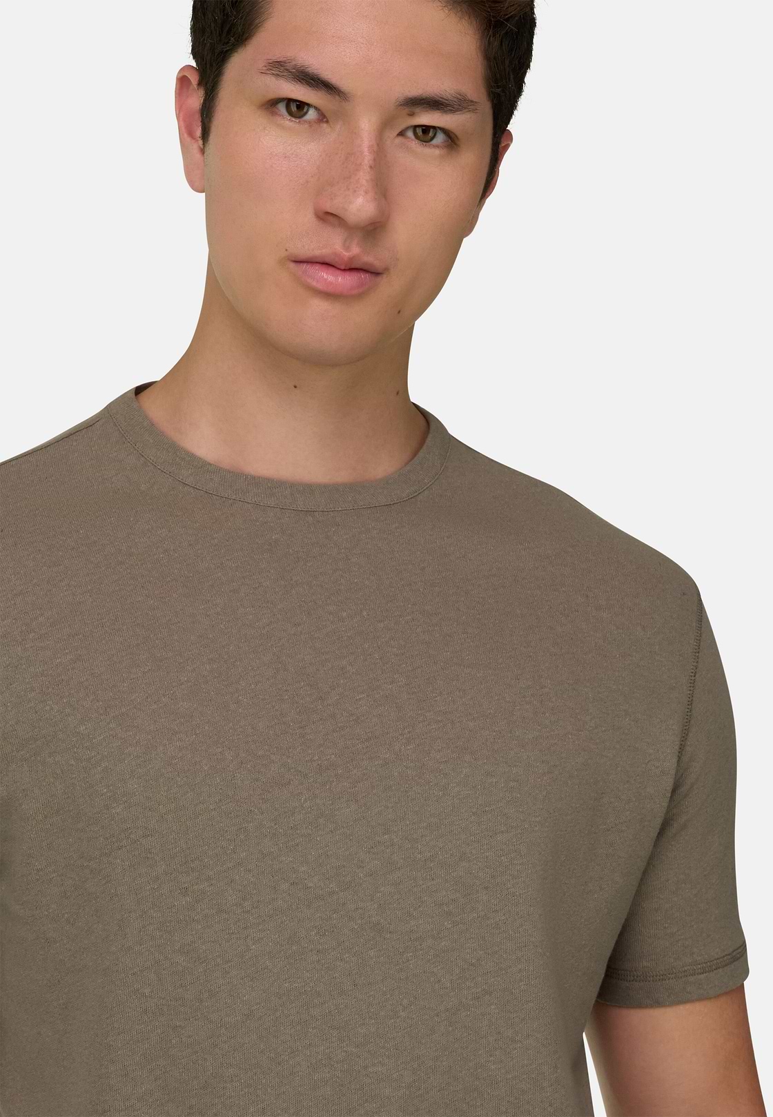 Camiseta De Algodón Lino, Taupe, hi-res, 4