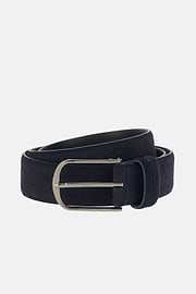 Zamszowy pasek z nadrukiem, Navy blue, thumb, 1