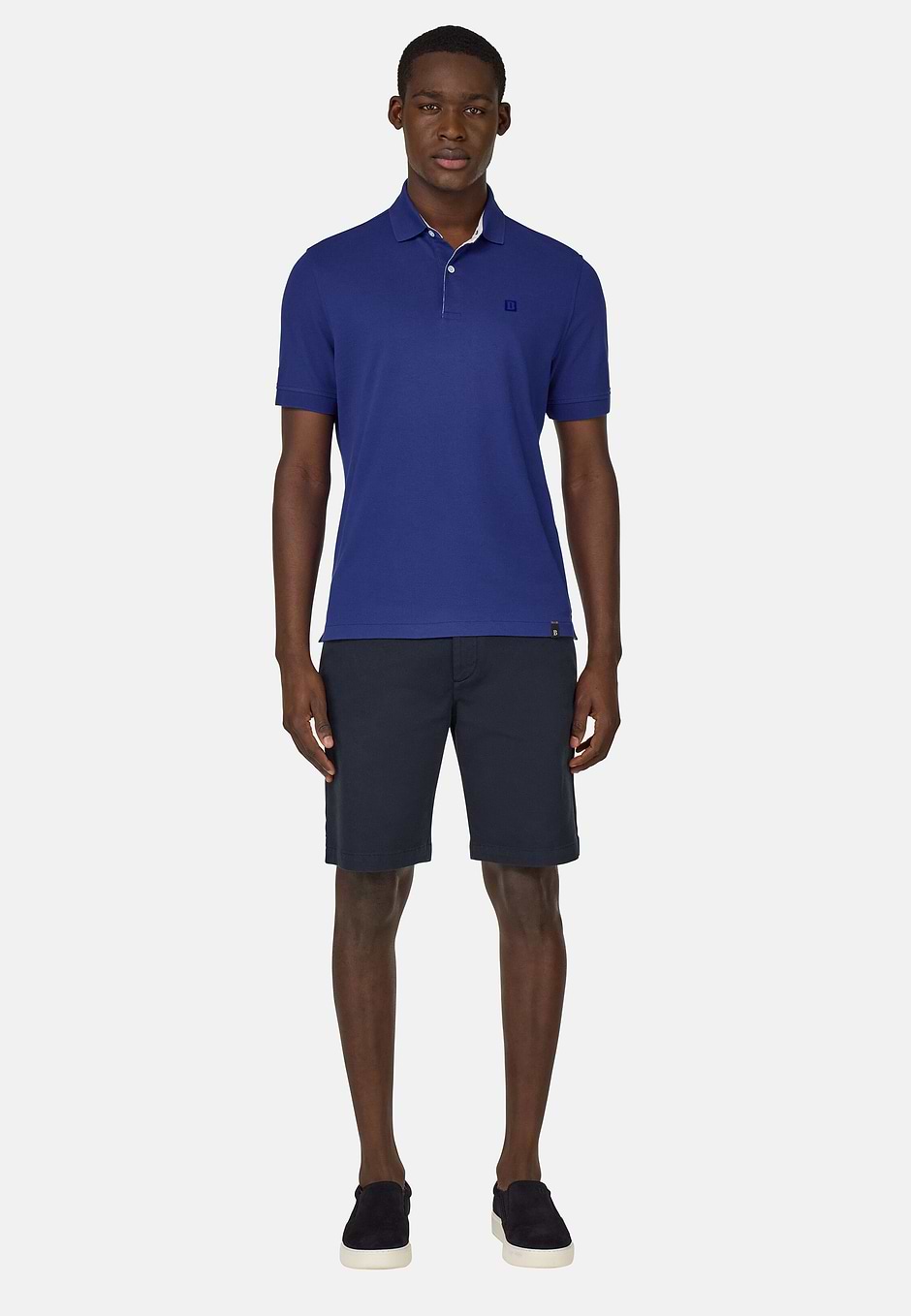 Cotton Piqué Polo Shirt, Royal blue, hi-res