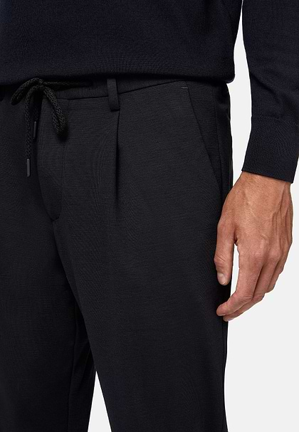 B Tech Wool Trousers, Navy blue, hi-res