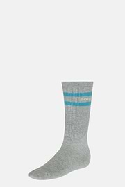 Gestreifte Socken Mit Logo Aus Baumwollgemisch, Grau, hi-res