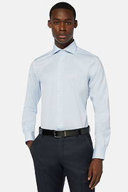 Stretch P.Point Napoli Collar Shirt Regular Fit, Light blue, hi-res