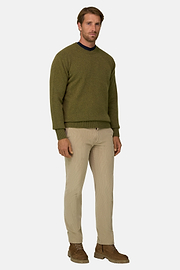 Crew Neck Jumper in Wool Blend, Green, thumb, 2