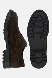 Derby Shoes in Suede Leather, Dark brown, thumb, 4