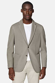 Taupe Textured Wool Jersey Jacket, Taupe, hi-res