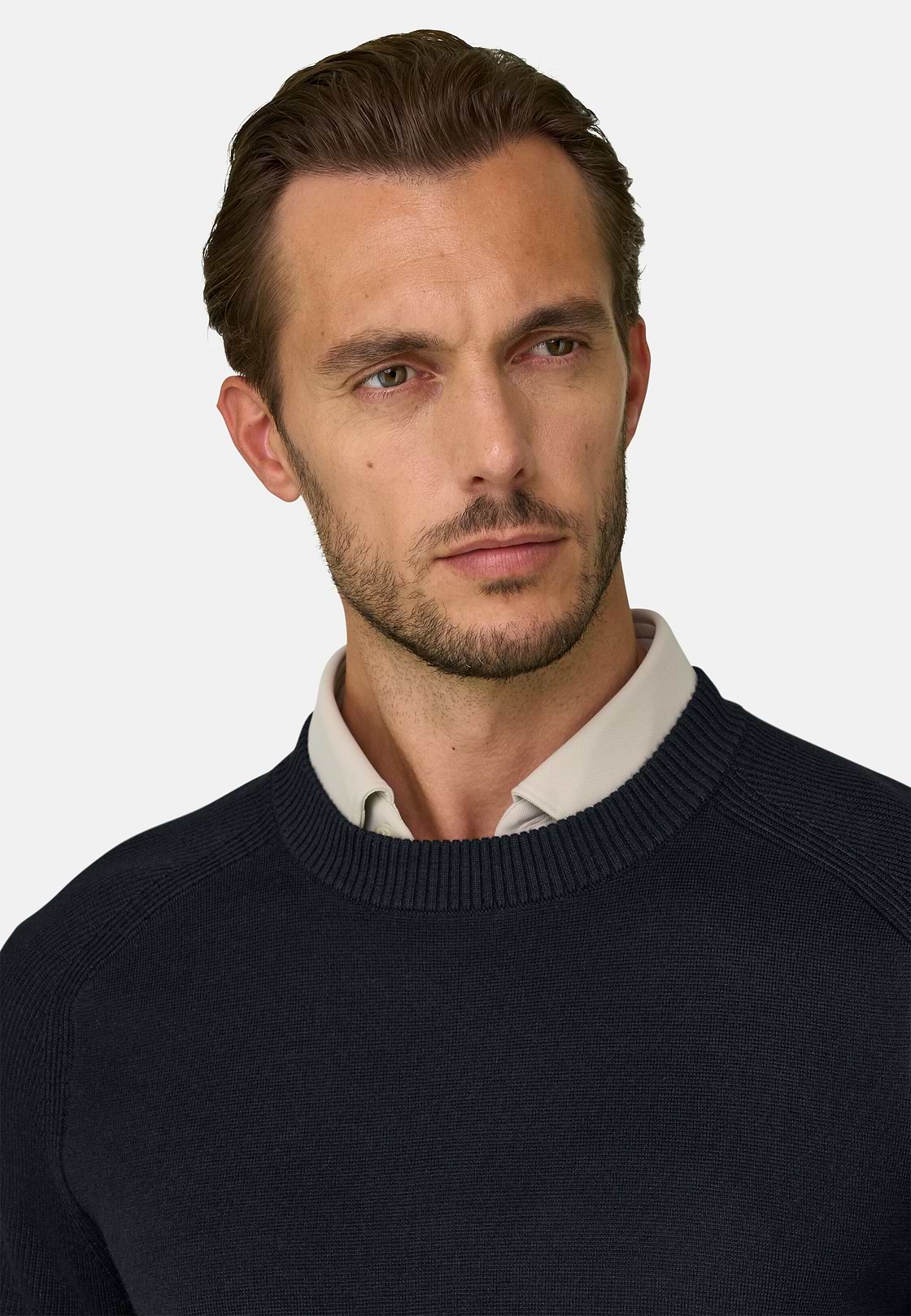 Crew Neck Jumper in Merino Wool Blend WOOLTECH, Black, hi-res, 3