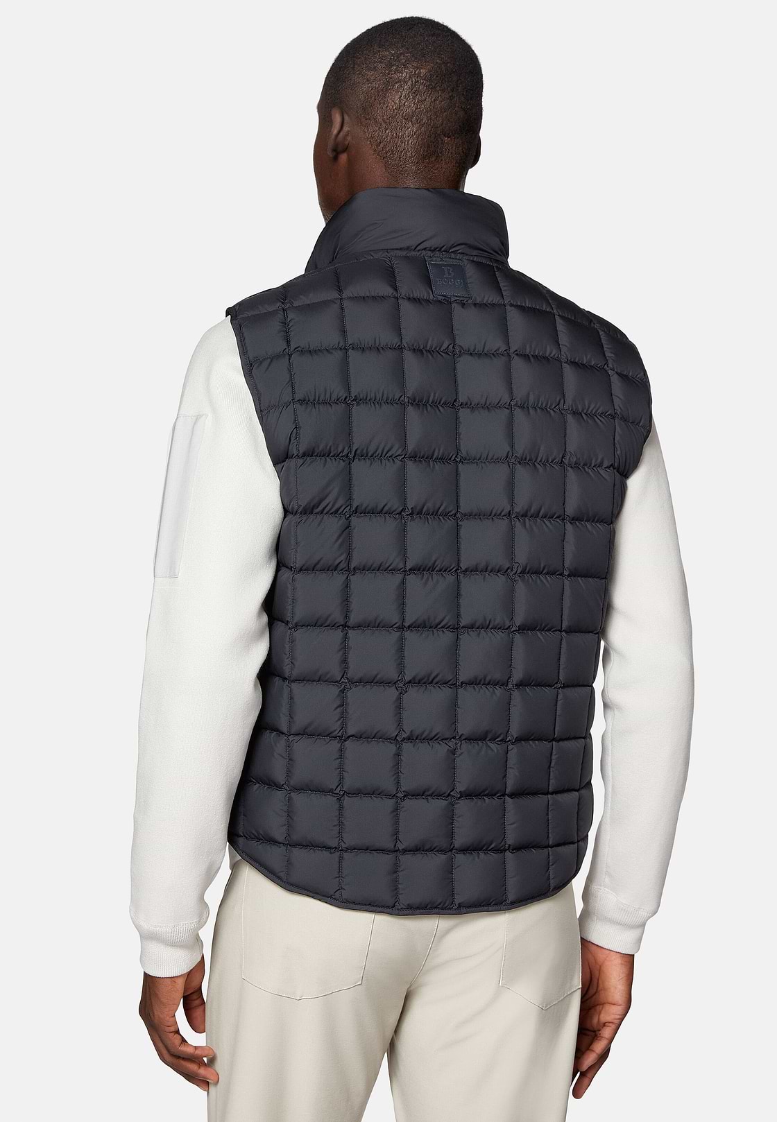 Gilet In Tessuto Tecnico In Piuma D`Oca, Navy, hi-res