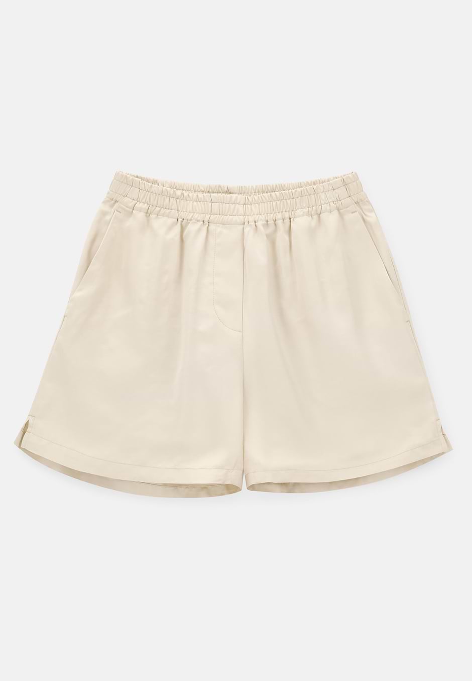 Bermudas Aus Satin, Creme, hi-res