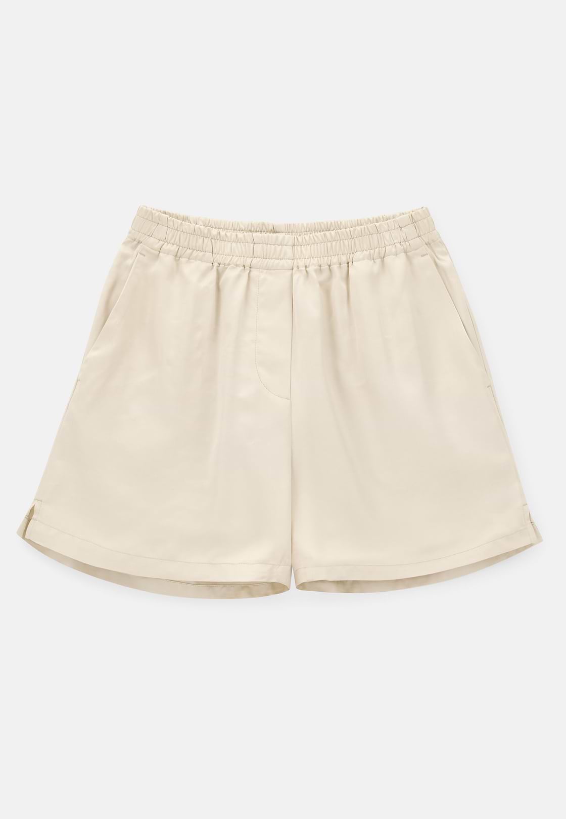 Bermudas Aus Satin, Creme, hi-res, 1
