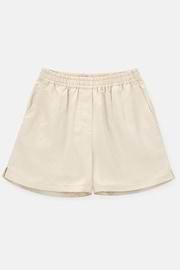 Bermudas Aus Satin, Creme, thumb, 1