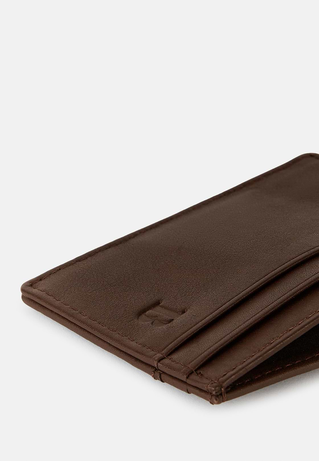 Leather Credit Card Holder, Brown, hi-res