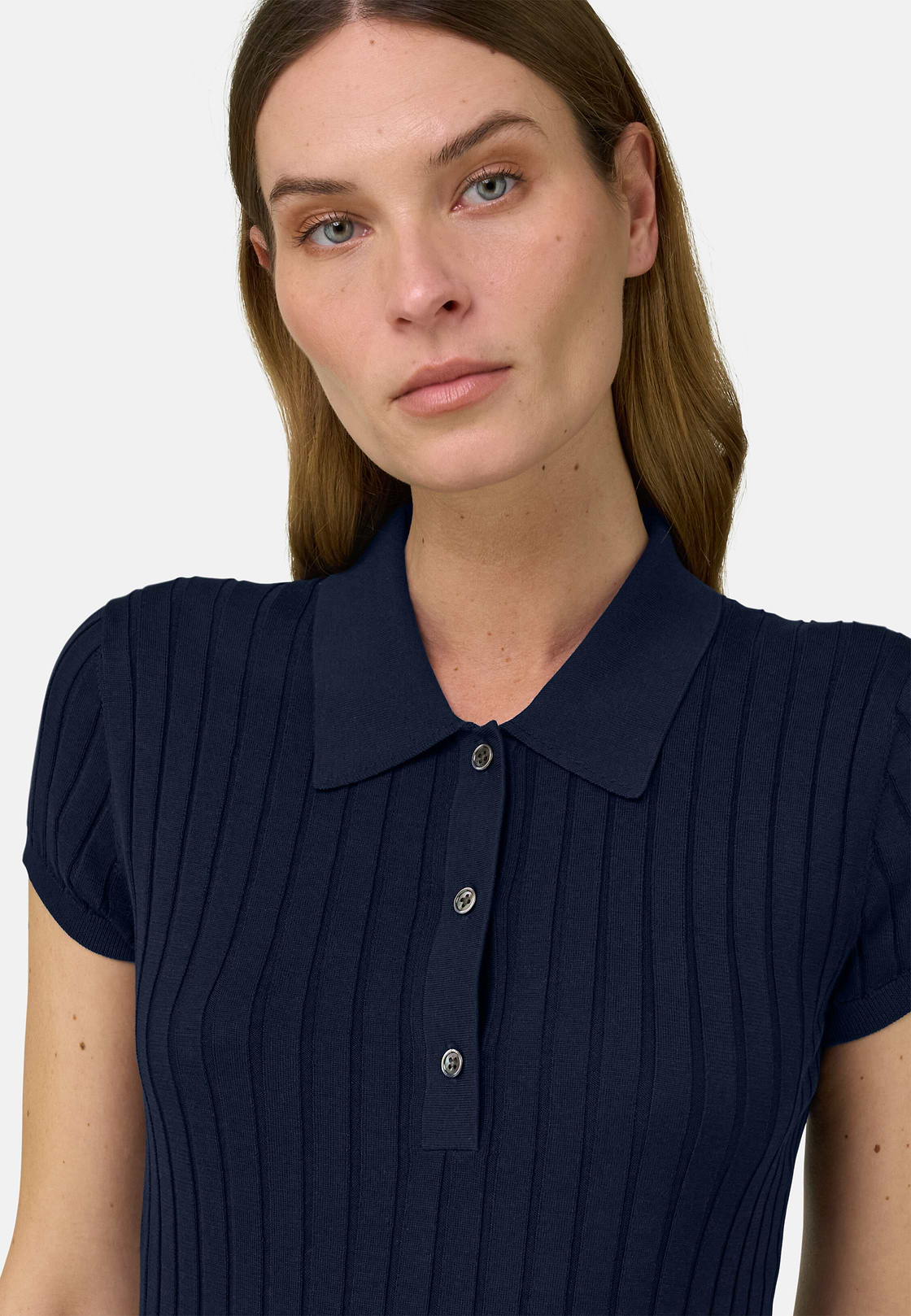 Polo Di Maglia In Cotone Seta, Navy, hi-res, 4