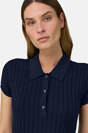 Polo Di Maglia In Cotone Seta, Navy, thumb, 4