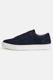 Suede Sneakers With Box Sole, Navy blue, hi-res