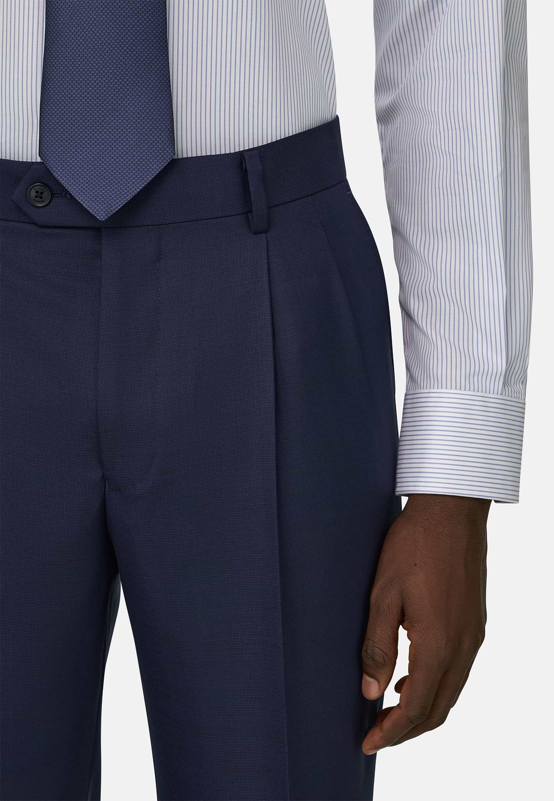 Wool Blend Double Breasted Suit, Navy blue, hi-res, 5