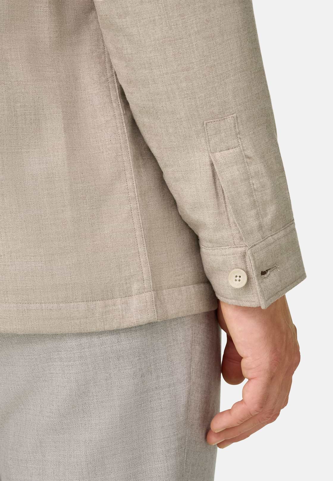 Camicia Over Imbottita in Cotone Tencel, Sabbia, hi-res, 4