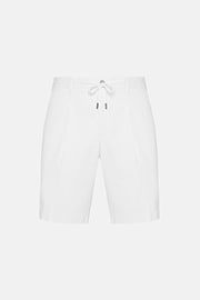 Stretch Cotton Summer Bermuda Shorts, White, hi-res