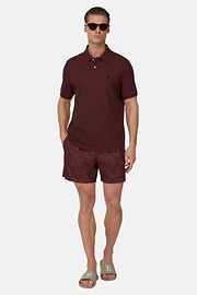 Polo In Pique Di Cotone Regular Fit, Burgundy, thumb, 2