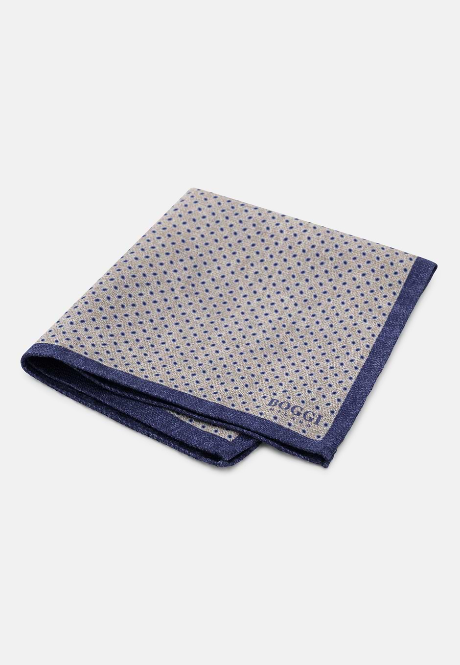 Pocket Square Double Micro Patterned Print Silk, Sand, hi-res