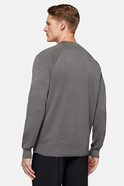 Dark Grey Merino Wool Tech Bomber Jacket, Dark Grey, hi-res