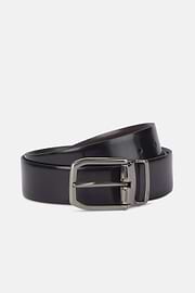 Reversible Smooth Leather Belt, Black, hi-res
