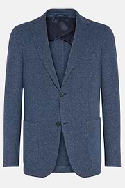 Veste Bleue En Jersey De Coton, Bleu, hi-res