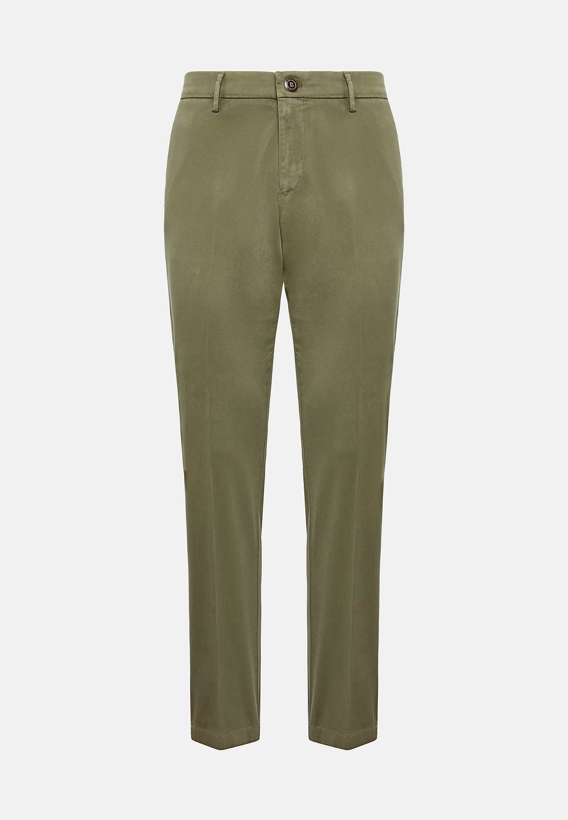 Stretch Cotton Trousers, Military Green, hi-res