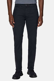 Jeans In Cotone Tencel Elasticizzato, Navy, hi-res
