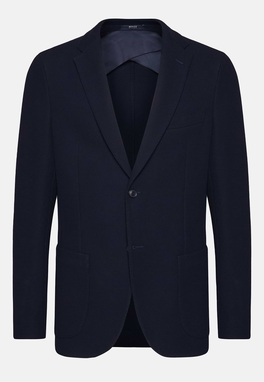 Navy Cotton B Jersey Jacket, Navy blue, hi-res, 5