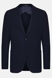 Navy Cotton B Jersey Jacket, Navy blue, thumb, 5
