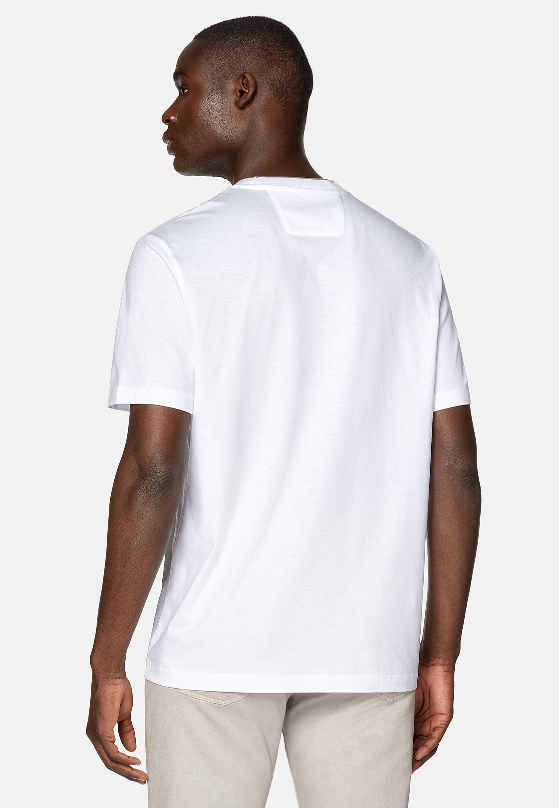 Camiseta De Punto Jersey De Algodón Tencel, Blanco, hi-res