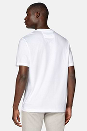 T-Shirt in Cotton and Tencel Jersey, White, hi-res