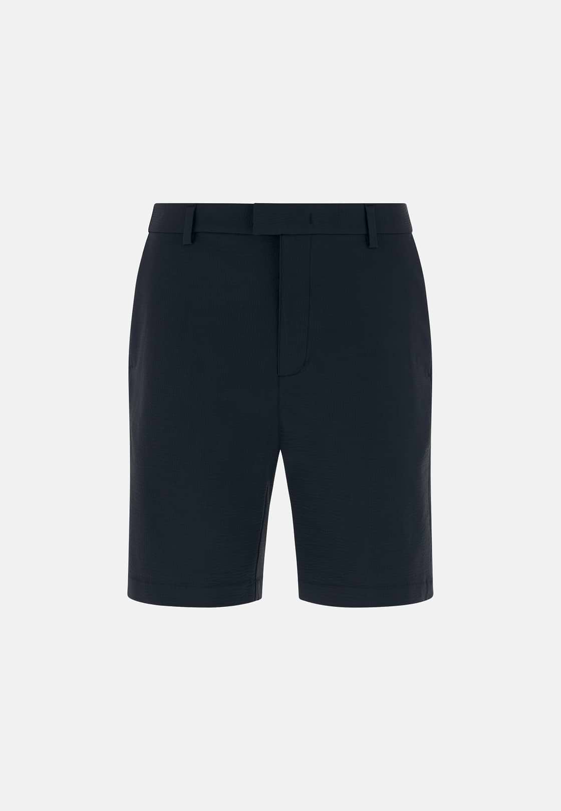 Bermudashorts aus elastischem Seerzucker-Nylon B Tech, Navy blau, hi-res, 5