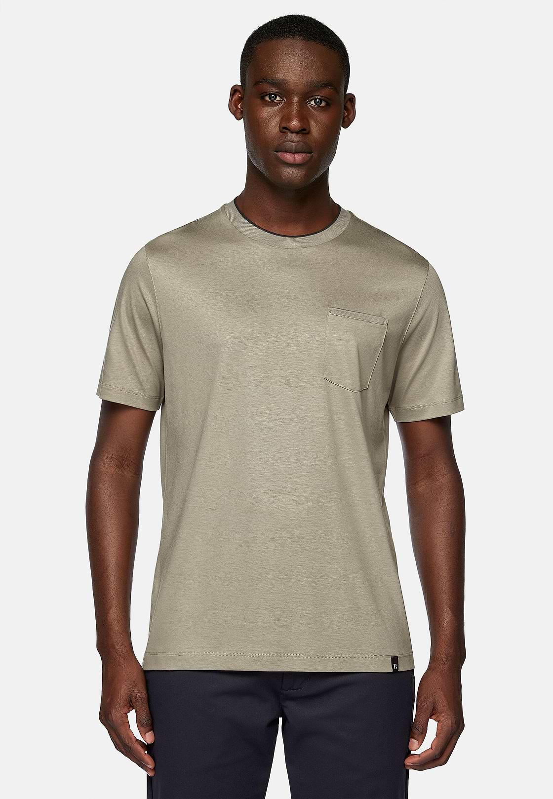 T-Shirt aus Baumwoll-Tencel-Jersey, Taupe, hi-res