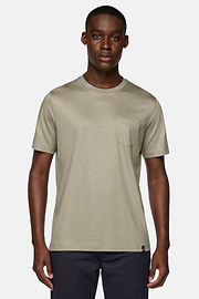 Camiseta De Punto Jersey De Algodón Tencel, Taupe, hi-res