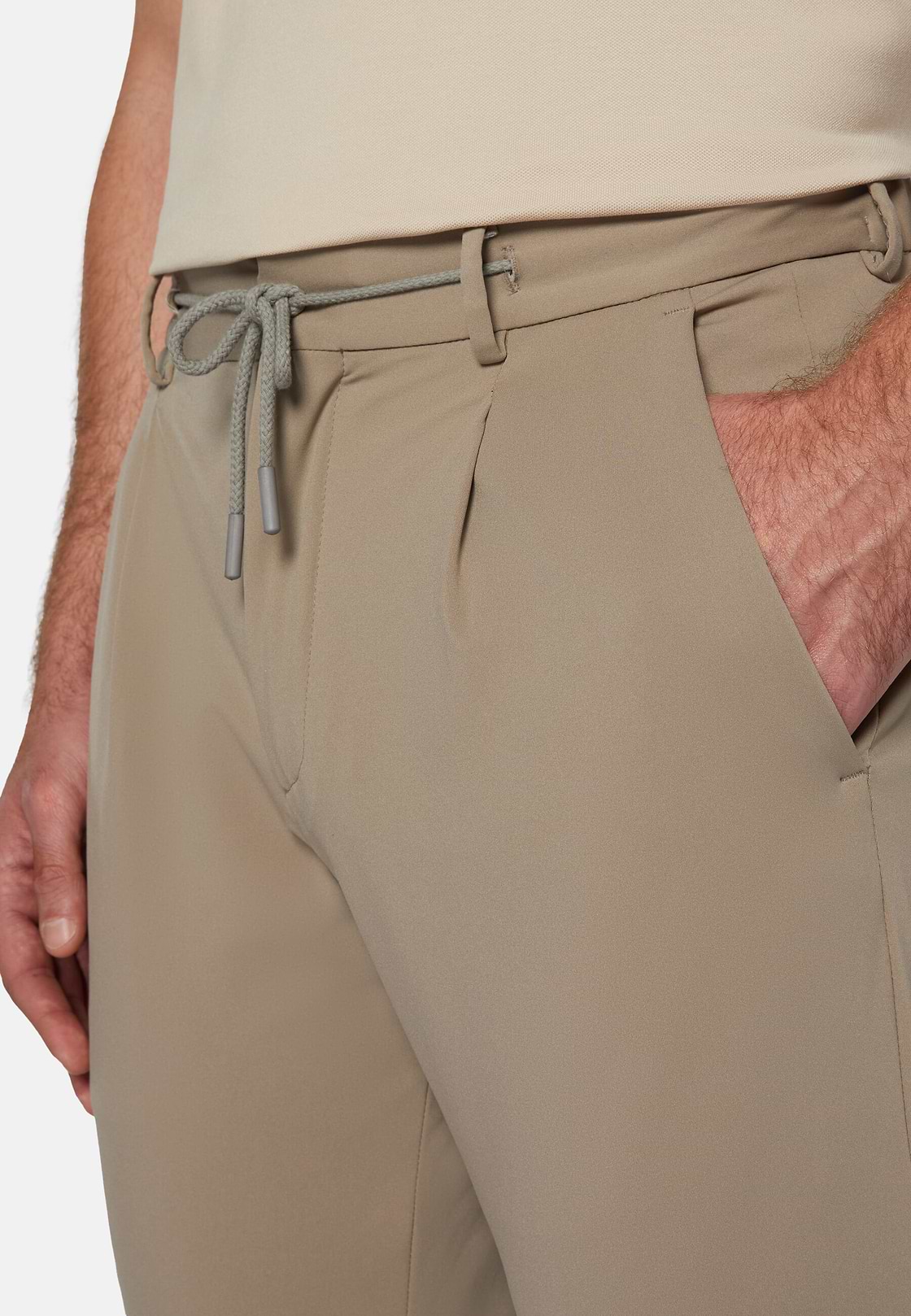 Pantaloni In Nylon Elasticizzato B Tech, Fango, hi-res