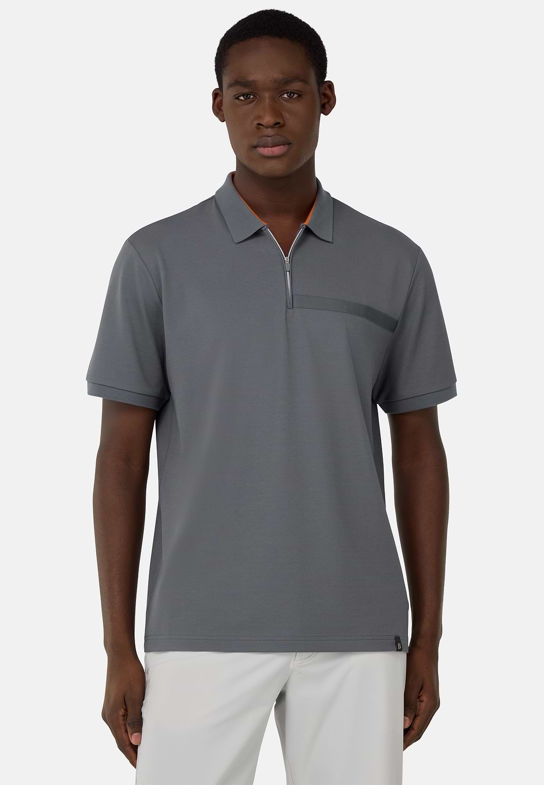 Polo En Piqué Cool Jade-Fresh, Charbon, hi-res