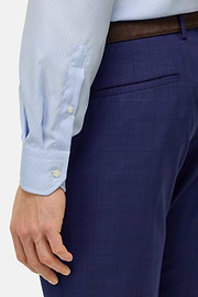Regular Fit Houndstooth Cotton Shirt, Light Blue, hi-res