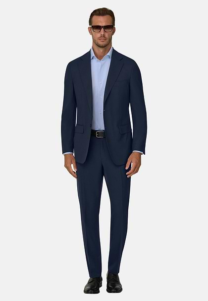 Jacket in Pure Travel Wool, Blue, hi-res
