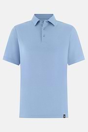 Polo In Cotone Supima Elasticizzato, Azzurro Chiaro, thumb, 5