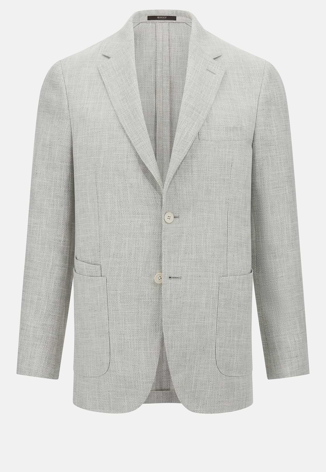 Veste En Lin Coton Laine Et Soie, Light grey, hi-res