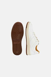 Tumbled Leather Trainers., White, hi-res