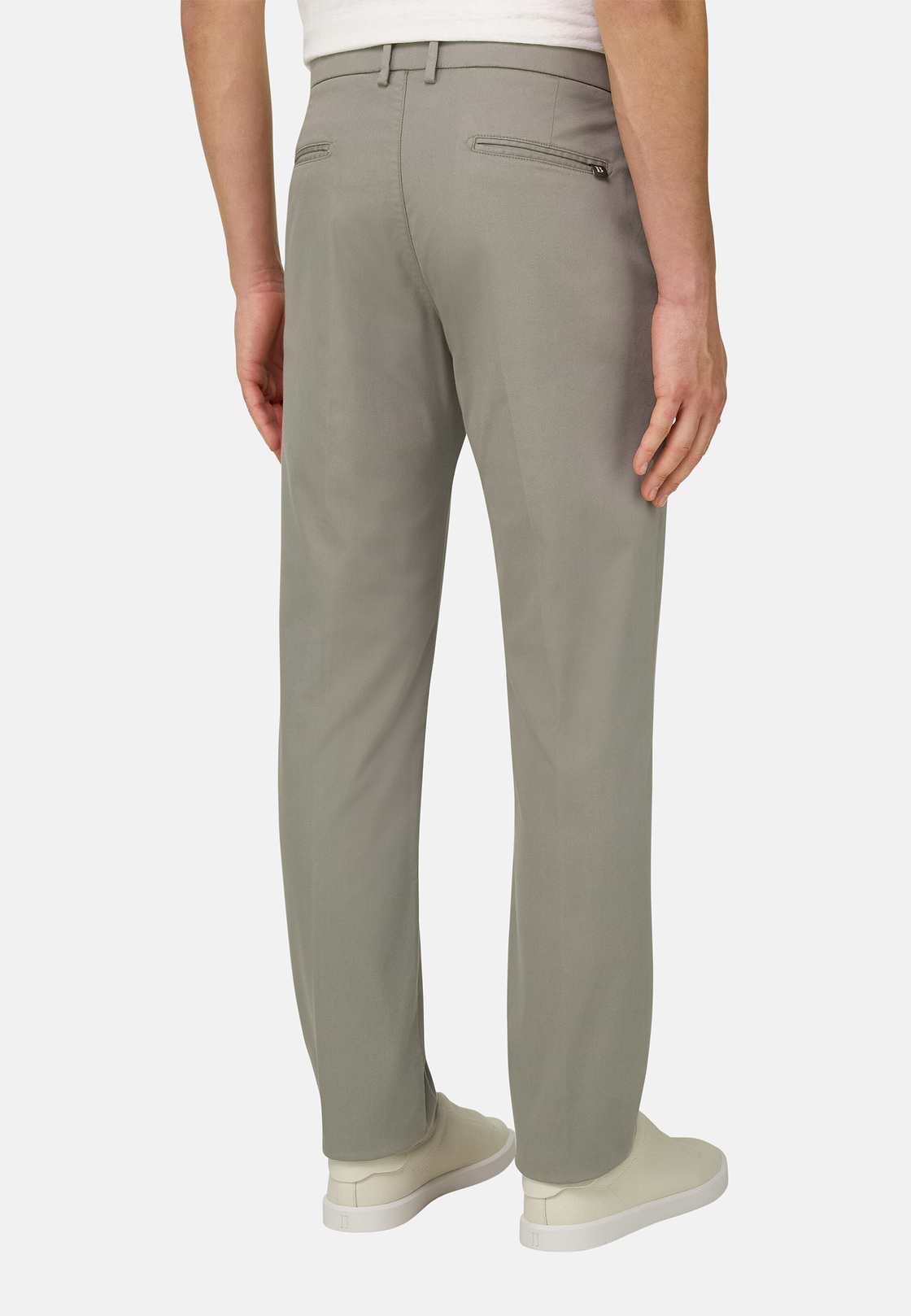 Pantalon En Coton Tencel Extensible, Vert Clair, hi-res, 3