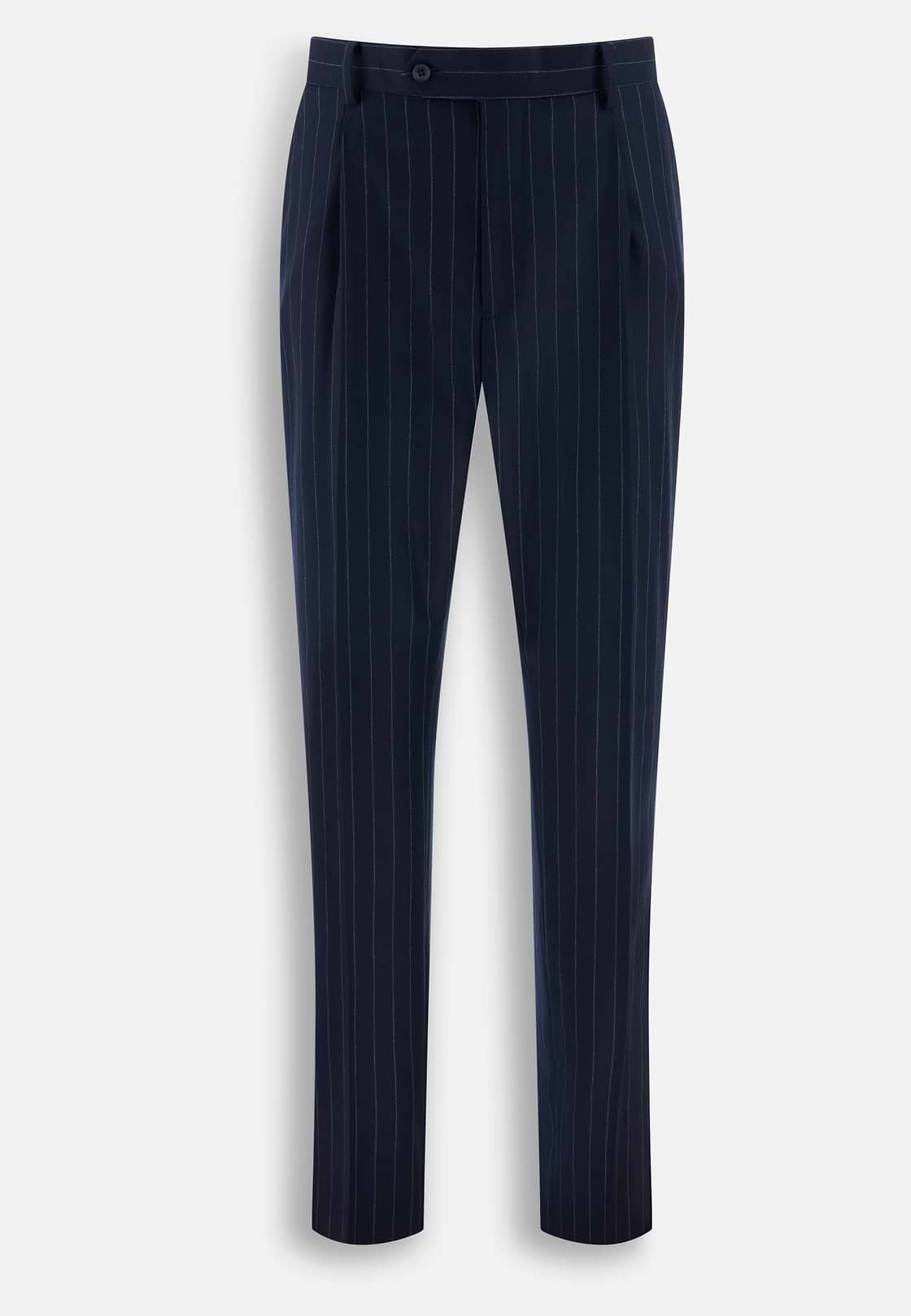 Suit Pinstripe Wool, Navy blue, hi-res, 8