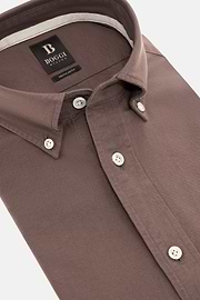 Camisa Oxford de algodón corte regular, Taupe, hi-res